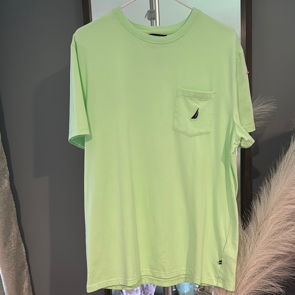Nautica Green Short Sleeve Tee Relaxed Fit
